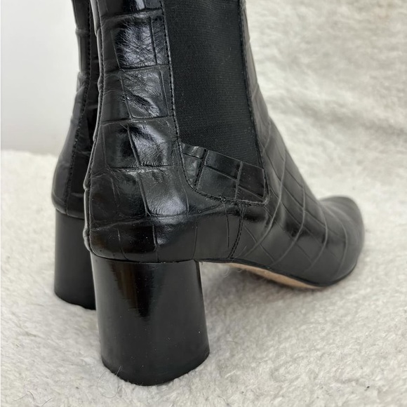 Zara Mock Croc high heel Chelsea boots size 37 EUR 6.5 US - Picture 5 of 8